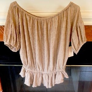 New Free People Chai-Colored Off-Shoulder Top
